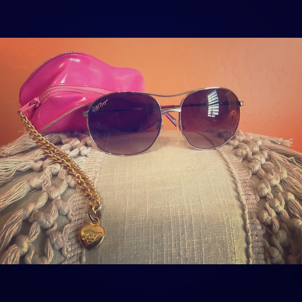 Betsey Johnson Sunglasses with Zip Case